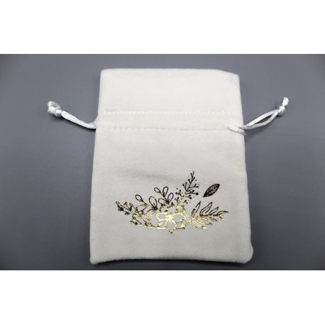 Sacs velours ivoire dessin or