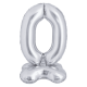 Ballons du 0 à 9 alu argent 86 cm