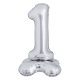 Ballons du 0 à 9 alu argent 86 cm