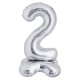 Ballons du 0 à 9 alu argent 86 cm
