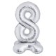 Ballons du 0 à 9 alu argent 86 cm