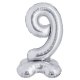 Ballons du 0 à 9 alu argent 86 cm