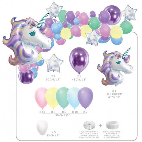 Kit 50 ballons Licorne