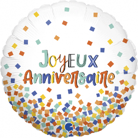 Ballon Alu Anniversaire 45 cm Beige